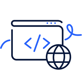 Web-based platform with quick registration icon