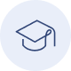 icon schools in blue