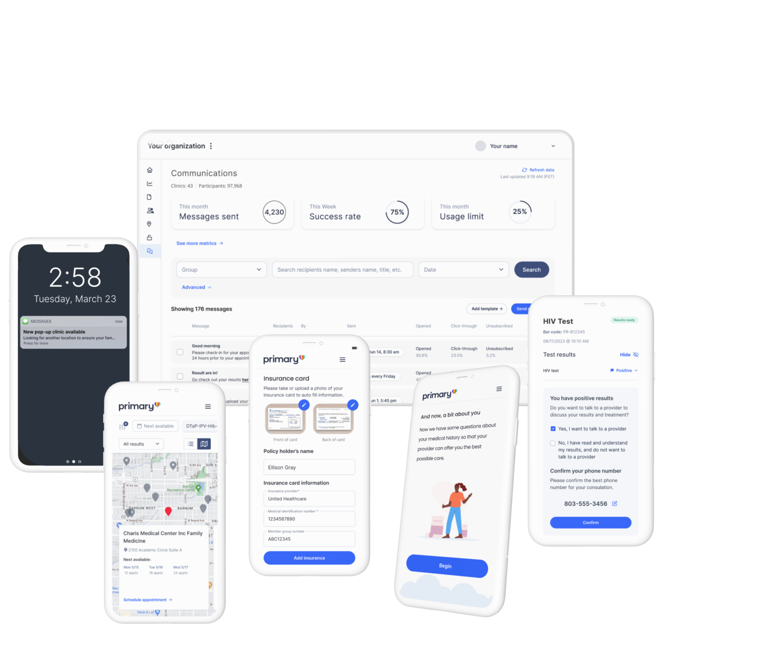 Primary.Health example of clinical direct-to-patient communication
